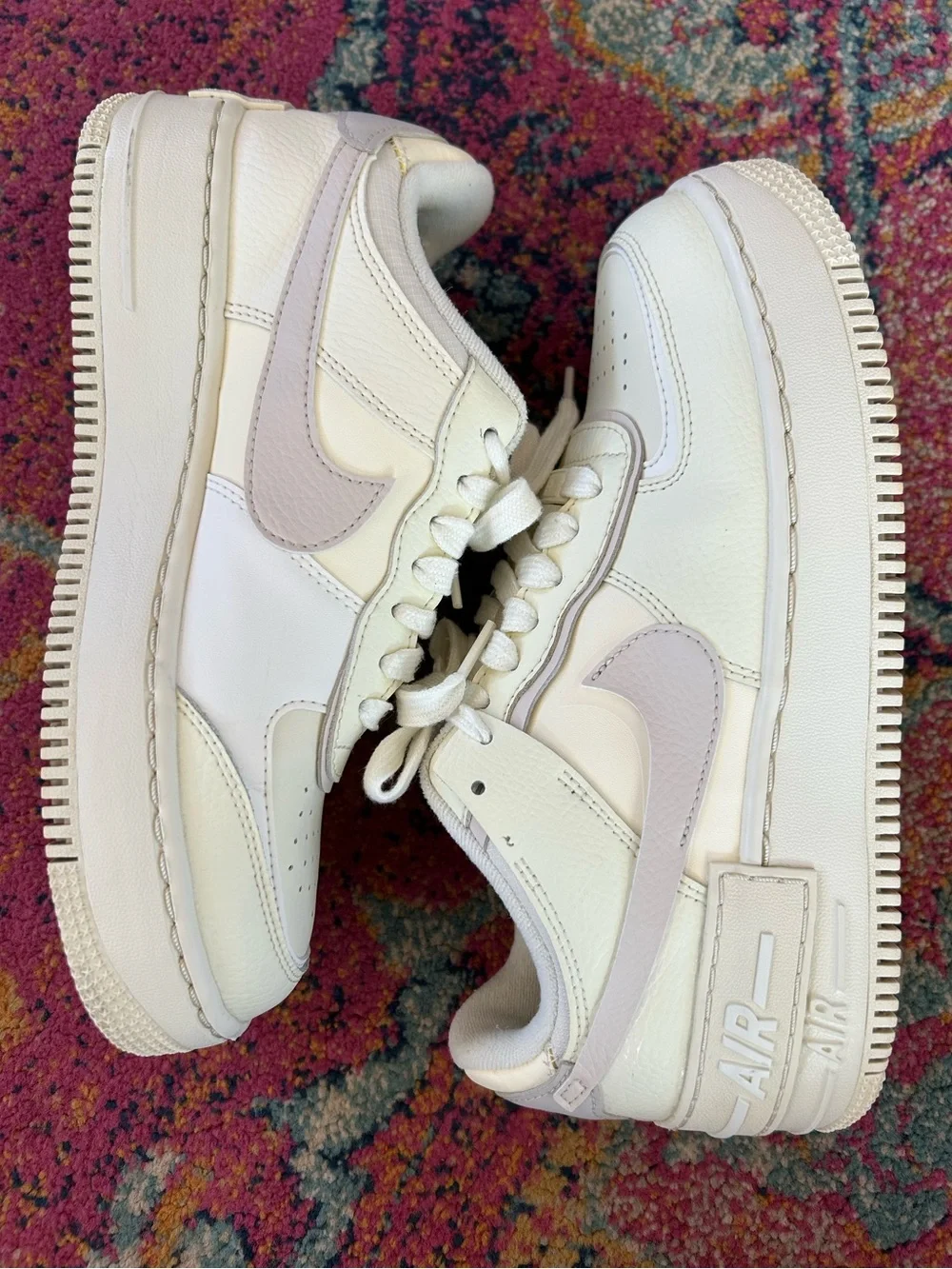 Nike | Women’s Pale Yellow/Lavender Air Force 1 Low-Top Platform Sneakers Sz 8.5